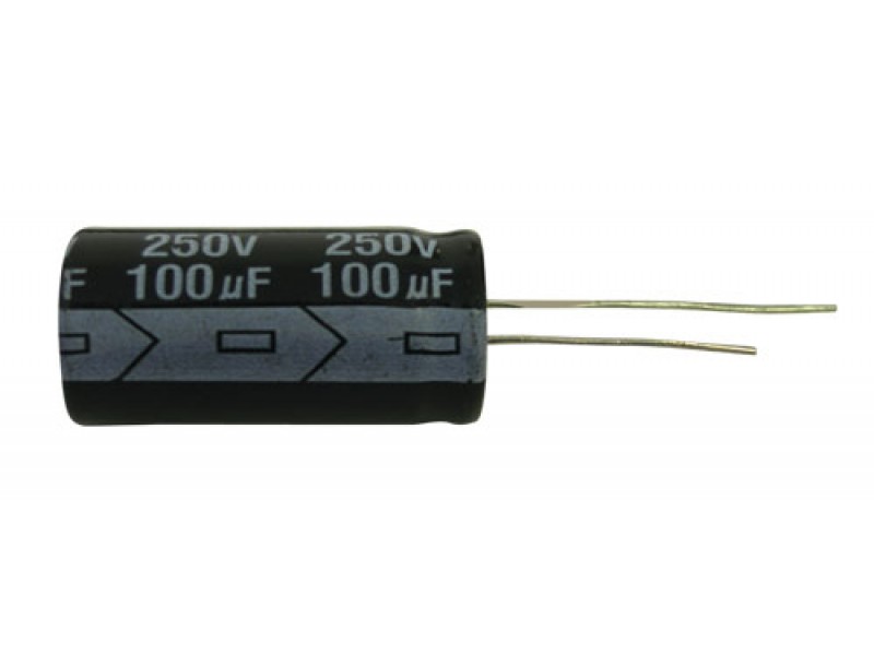Kondenzátor elektrolytický 100M/250V 16x30-7.5 105*C rad.C