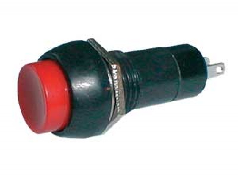 Prepínač tlačidlo okrúhle ON-OFF 250V/1A červené