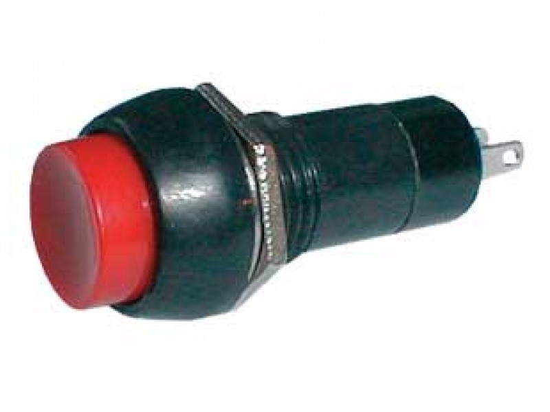 Prepínač tlačidlo okrúhle OFF-(ON) 250V/1A červené