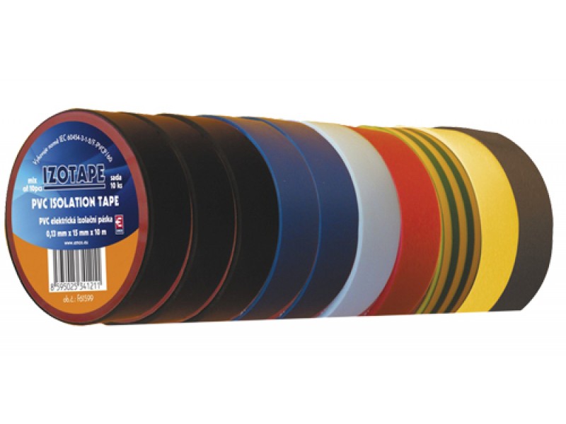 Páska izolačná PVC 15/10m farebný mix EMOS 10ks