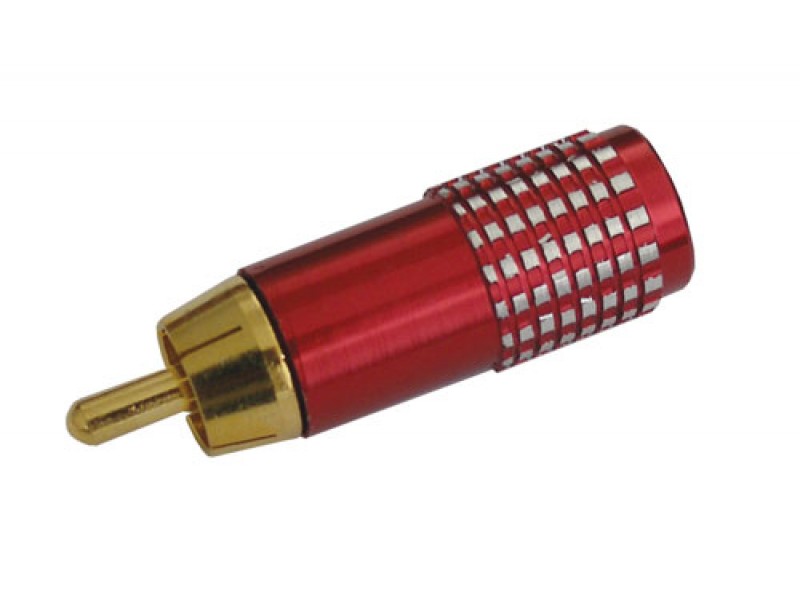 Konektor CINCH kábel kov zlatý pr.7mm červený HQ