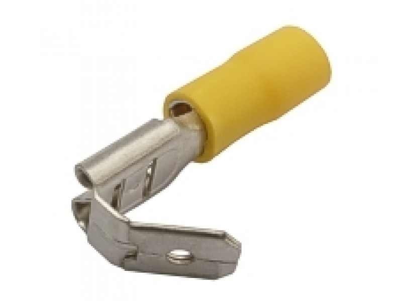 Zdierka faston rozvaděč 6.3mm, vodič 4.0-6.0mm žltý
