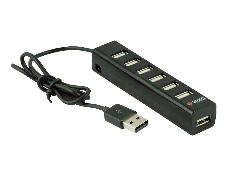 Redukcia USB hub YENKEE YHB-7001BK čierny