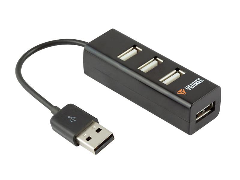 Redukcia USB hub YENKEE YHB-4001BK čierny