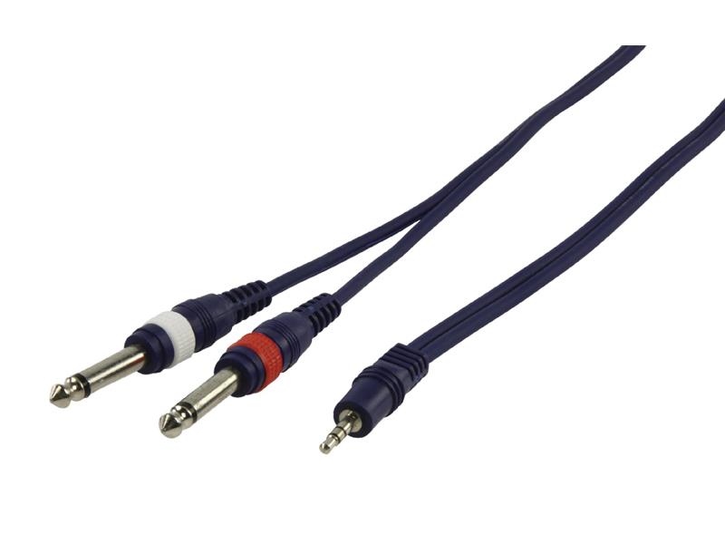 Kábel 2x JACK 6.3 mm konektor - 1x JACK 3.5 mm konektor 1.5m SWEEX SWOP23200E15