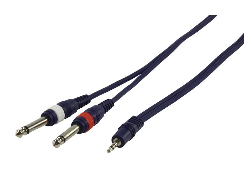 Kábel 2x JACK 6.3 mm konektor - 1x JACK 3.5 mm konektor 3m SWEEX SWOP23200E30