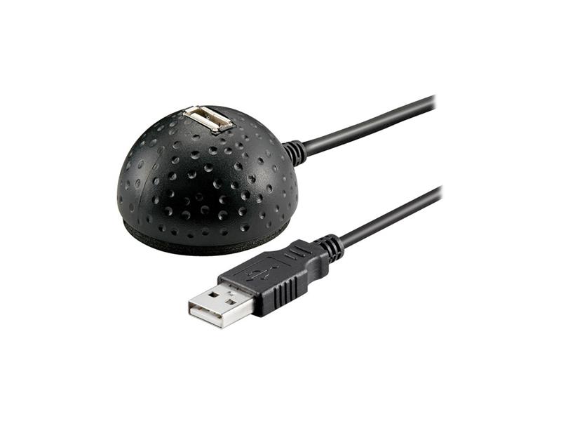 Kabel USB 2.0 GOOBAY prodlužovací s podstavcem na stůl, čierny