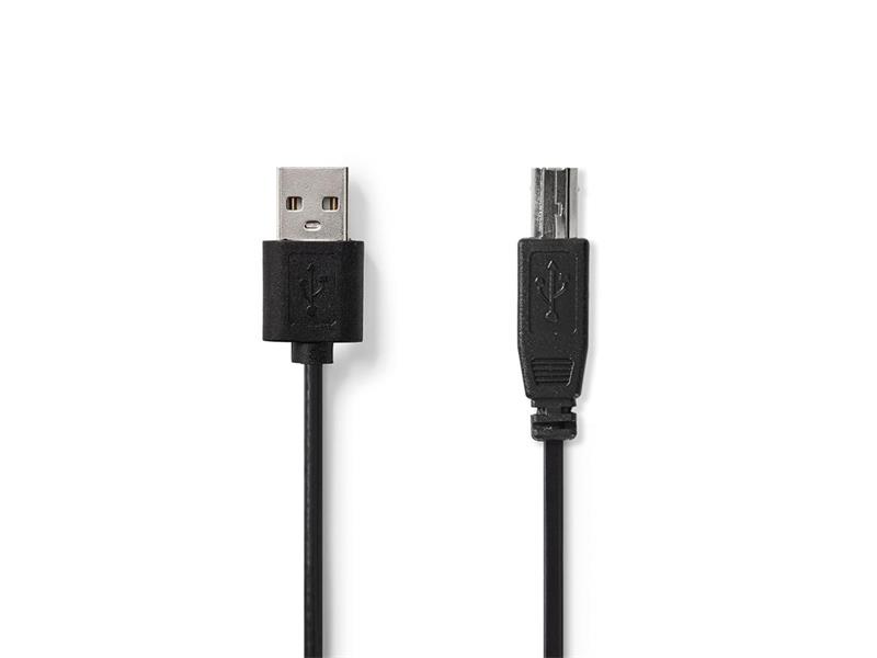 Kábel NEDIS 1x USB 2.0 A konektor - 1x USB 2.0 B zdierka 2m