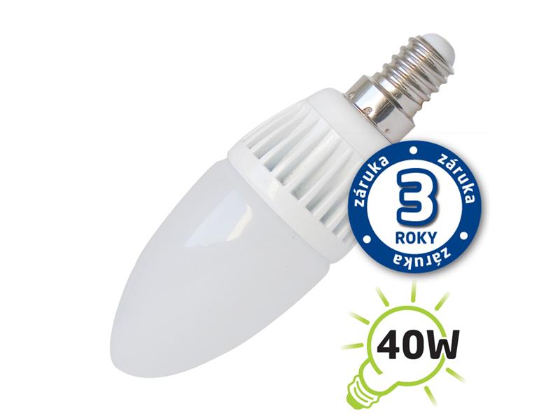 Žiarovka LED C37 E14 5W biela prírodná (Al) TIPA