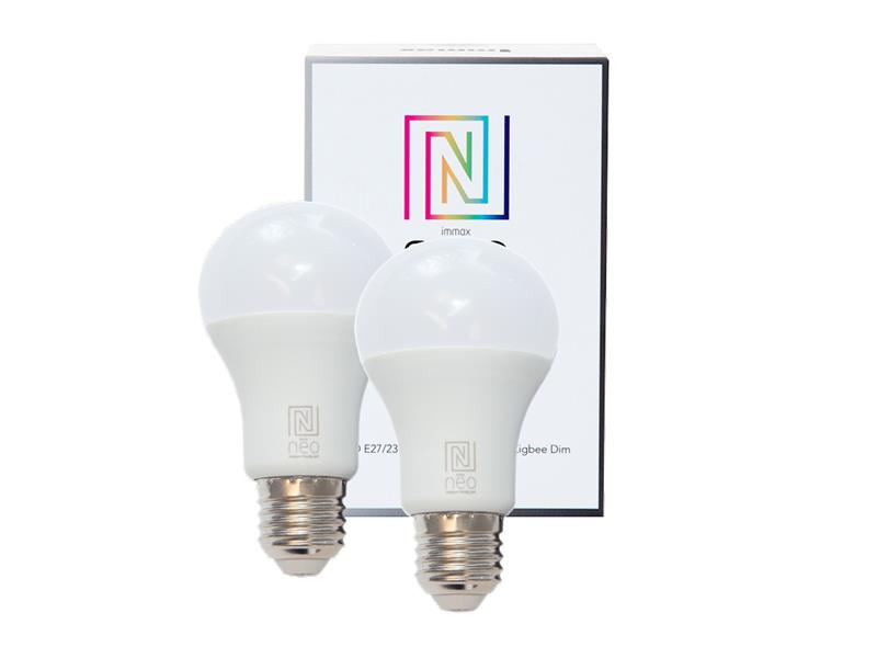 Múdra žiarovka LED E27 8.5W biela teplá IMMAX NEO SMART ZIGBEE 3.0 2ks