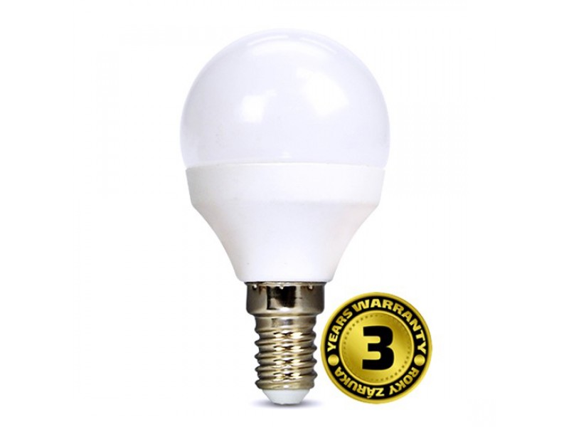 Žiarovka LED E14 8W miniGLOBE biela neutrálna SOLIGHT WZ430-1