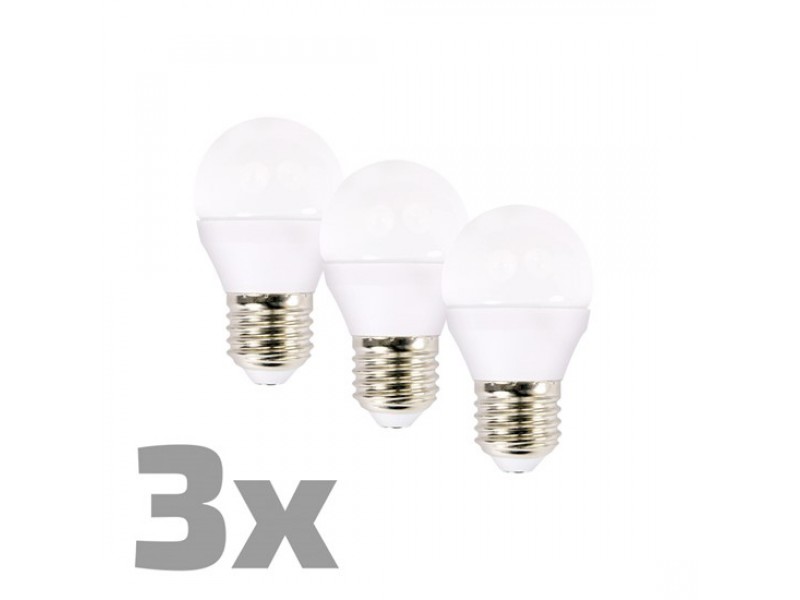 Žiarovka LED E27 6W miniGLOBE biela teplá ECOLUX SOLIGHT WZ432-3 3ks