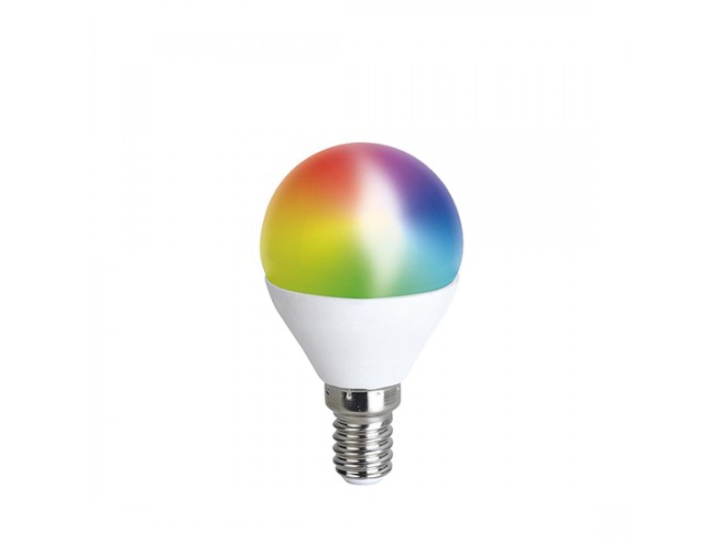 Múdra WiFi žiarovka LED miniglobe E14 5W RGB SOLIGHT WZ432