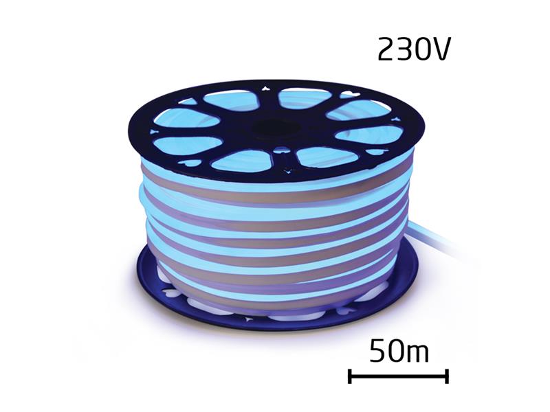 LED neon flexi hadica 230V 120LED/m 12W/m modrá 50m