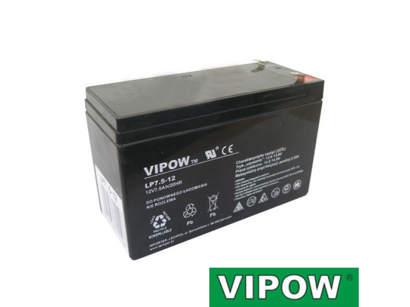Batéria olovená 12V 7.5Ah VIPOW