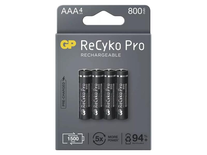 Batéria AAA (R03) nabíjacie 1,2V/800mAh GP Recyko Pro 4ks