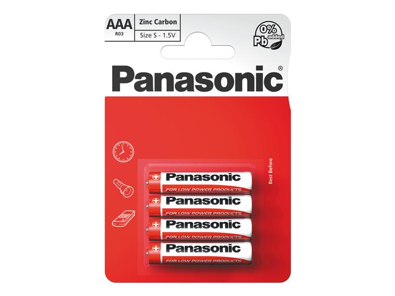 Batéria AAA (R03) Zn-Cl PANASONIC Red 4BP