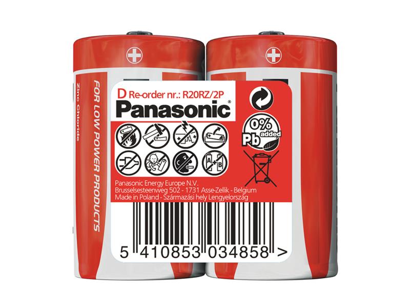 Batéria D (R20) Zn-Cl PANASONIC Red 2S