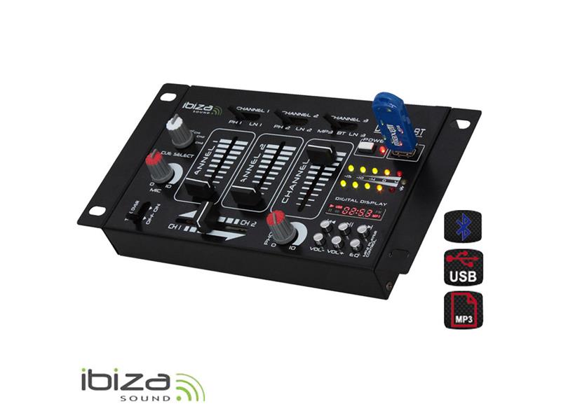 Pult mixážny IBIZA DJ21USB-BT
