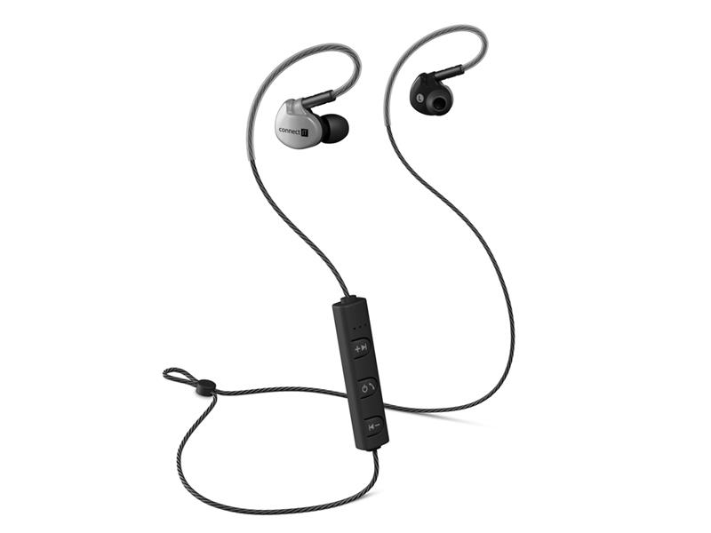 Slúchadlá CONNECT IT CEP-3030-AN Wireless Sport Sonics Bluetooth do uší s mikrofonem, antracitová