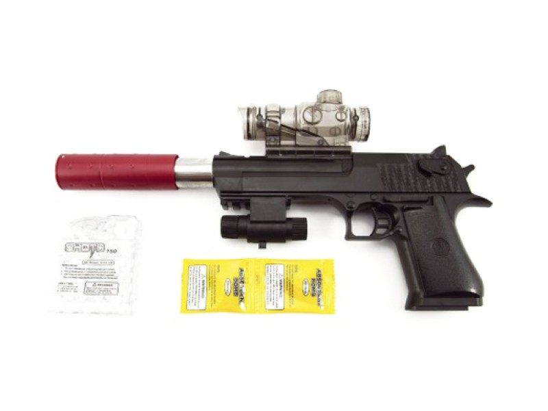 Detská pištoľ TEDDIES na vodnej guličky a náboje 33 cm