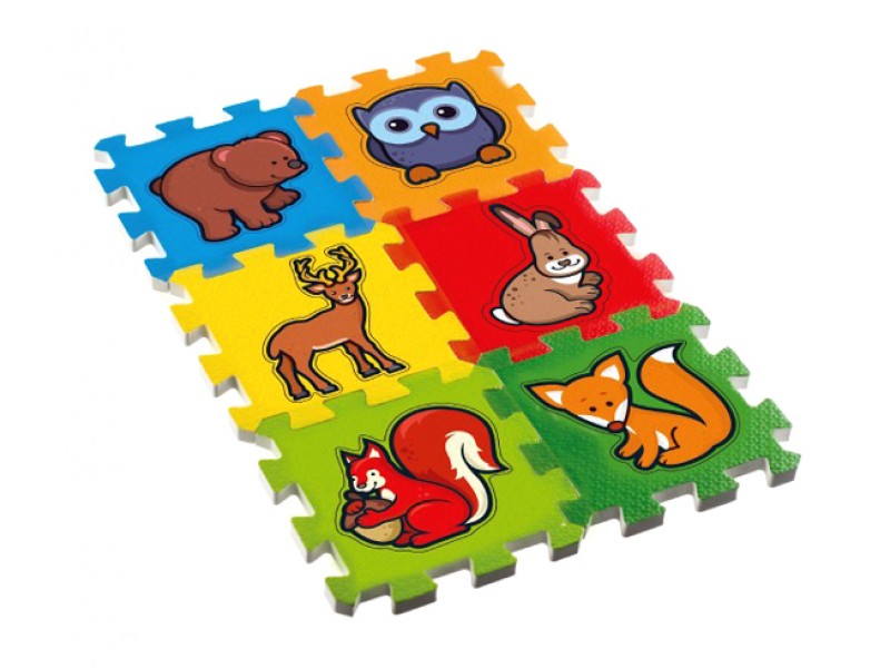 Detské puzzle TEDDIES Moje prvé lesné zvieratká penové 6ks
