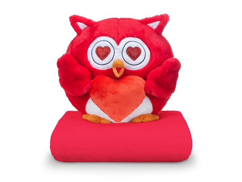 Malá sova DORMEO EMOTION OWL LOVE červená 3v1