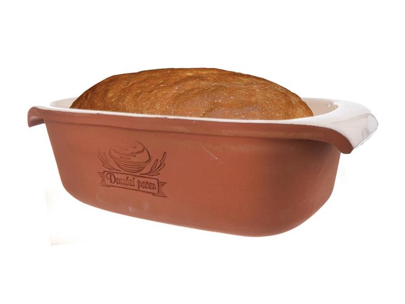 Forma na pečenie chleba ORION 33x16 cm s vekom keramika hnedá