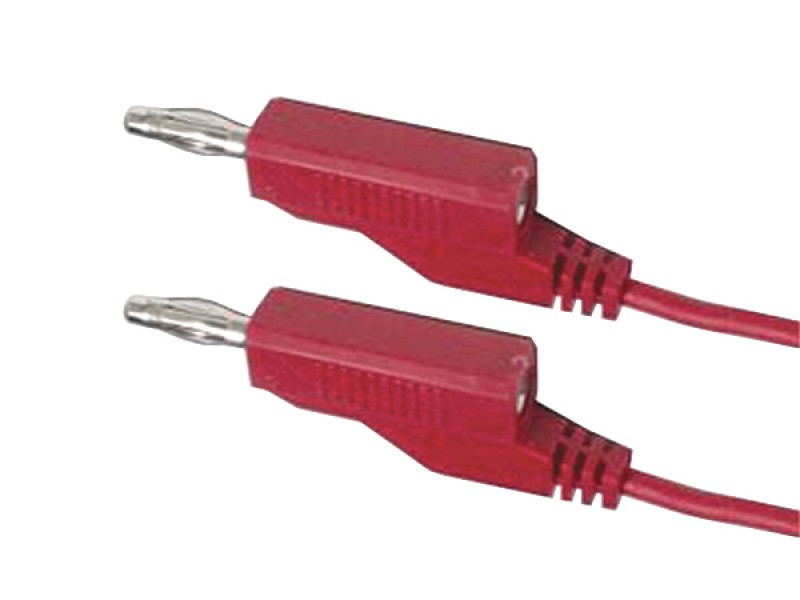 Kábel prepojovací 0,35mm2 / 1m s banánikmi červený HADEX N530