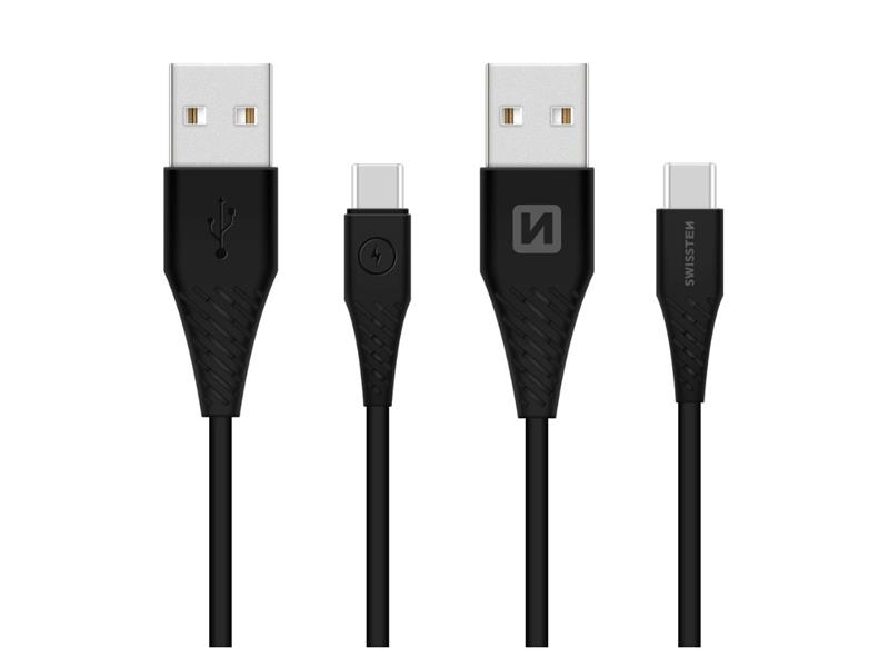 Kábel SWISSTEN USB/USB-C 3.1 1,5m čierny (dlhšia konektor 9mm)