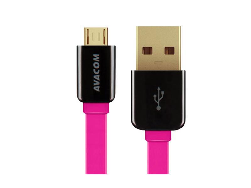 AVACOM MIC-40P kábel USB - Micro USB, 40cm, růžová