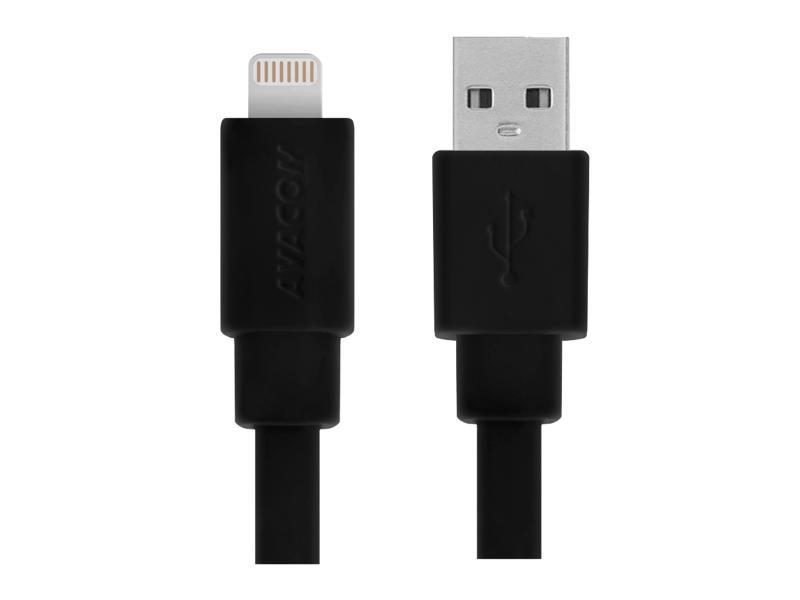 AVACOM MFI-120K kábel USB - Lightning, PFI certifikácia, 120cm, čierna