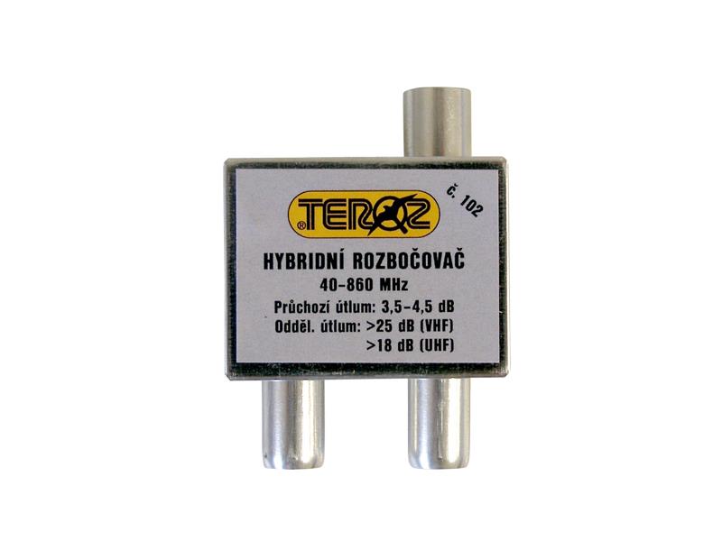 Antenný rozbočovač 2x TV IEC (hybridní) Teroz